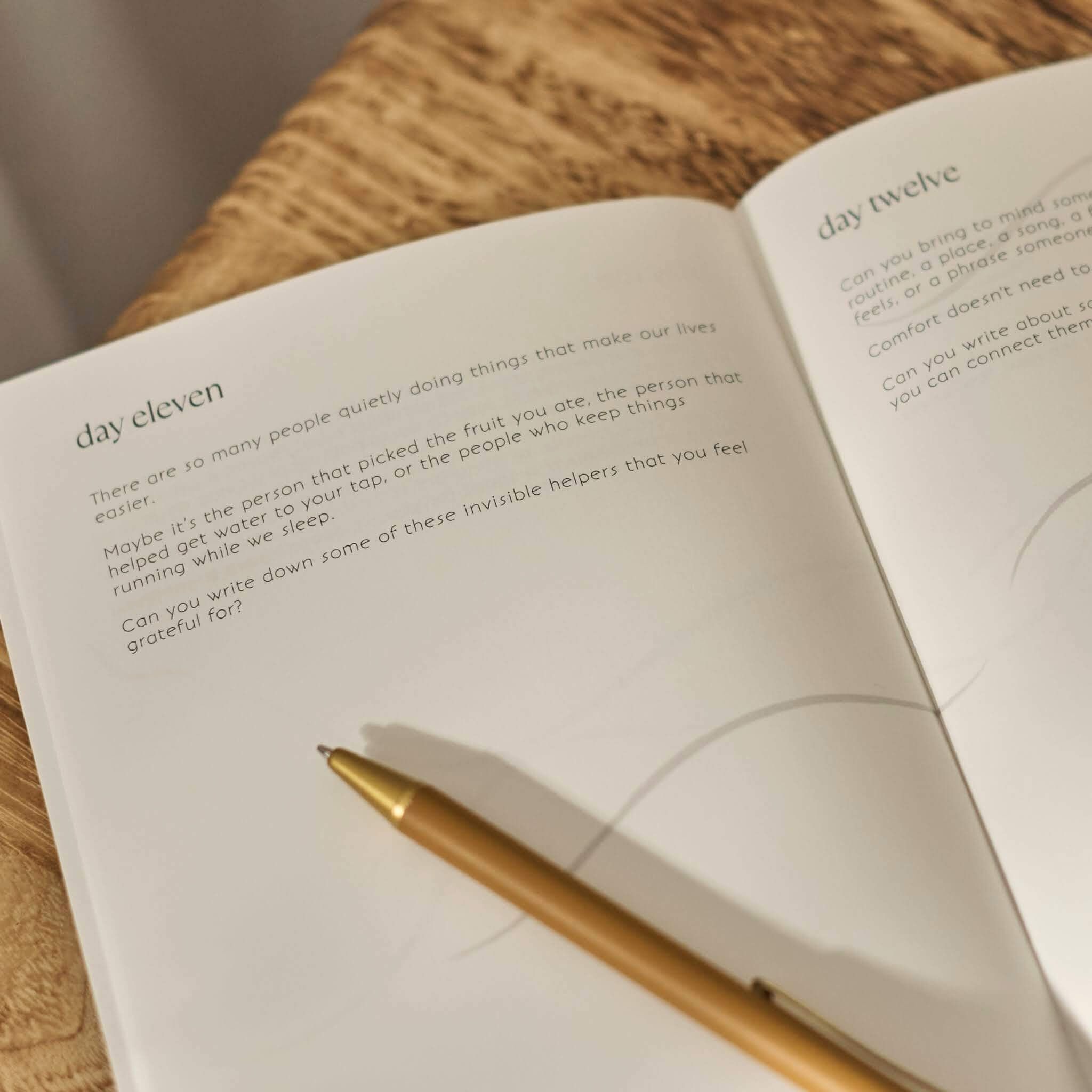 gratitude journal open on gratitude prompt about people