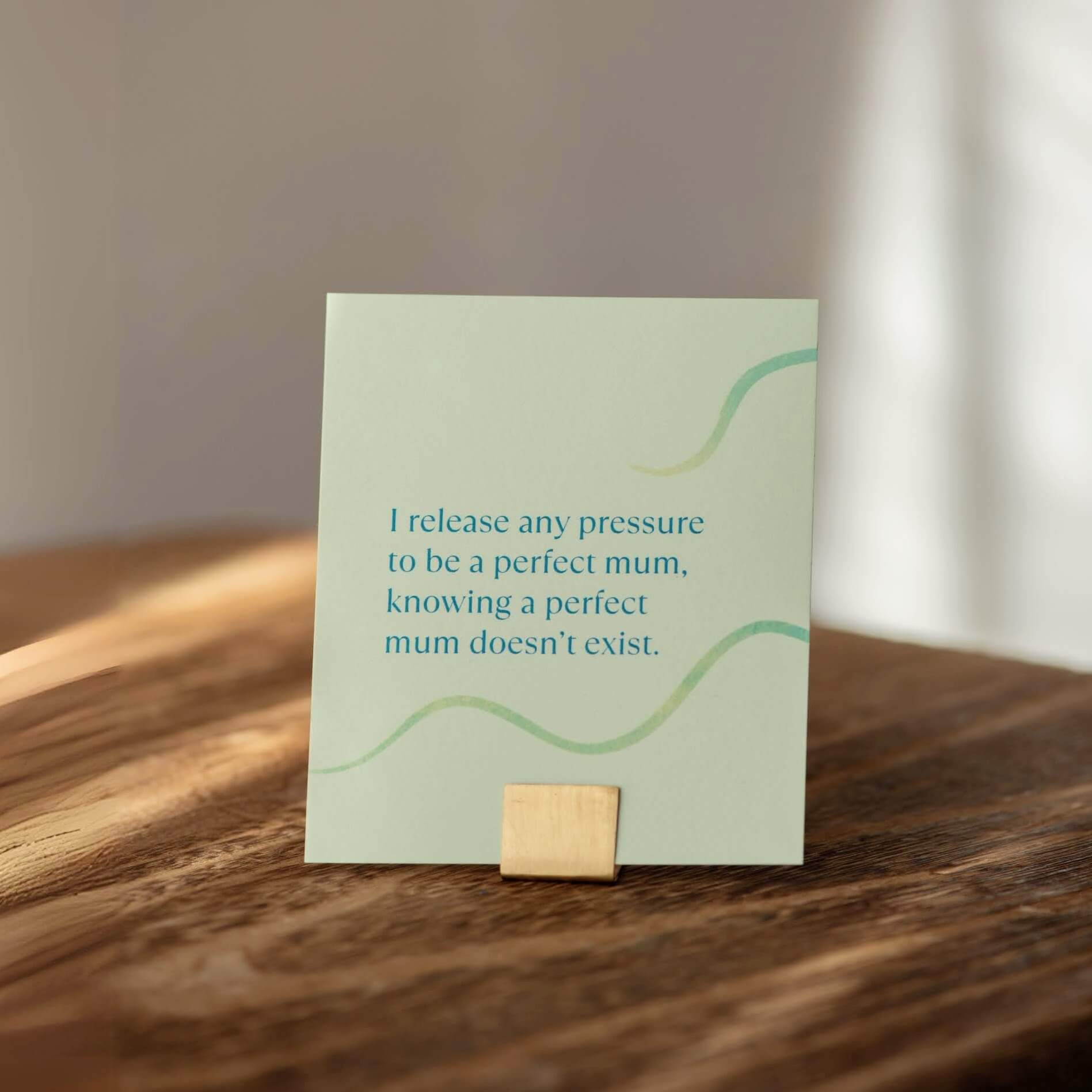 new mum affirmation card on stand