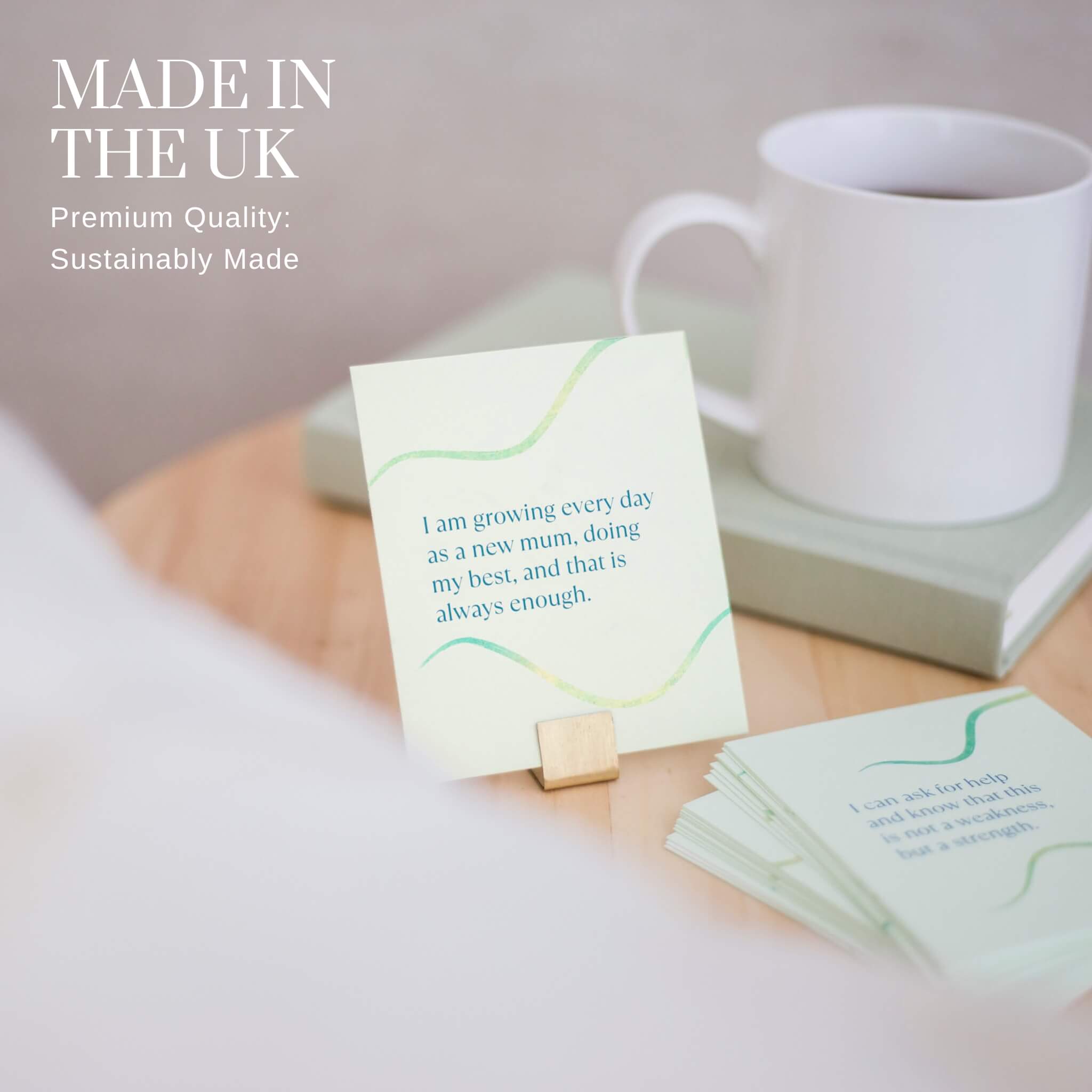 new mum affirmation card on stand