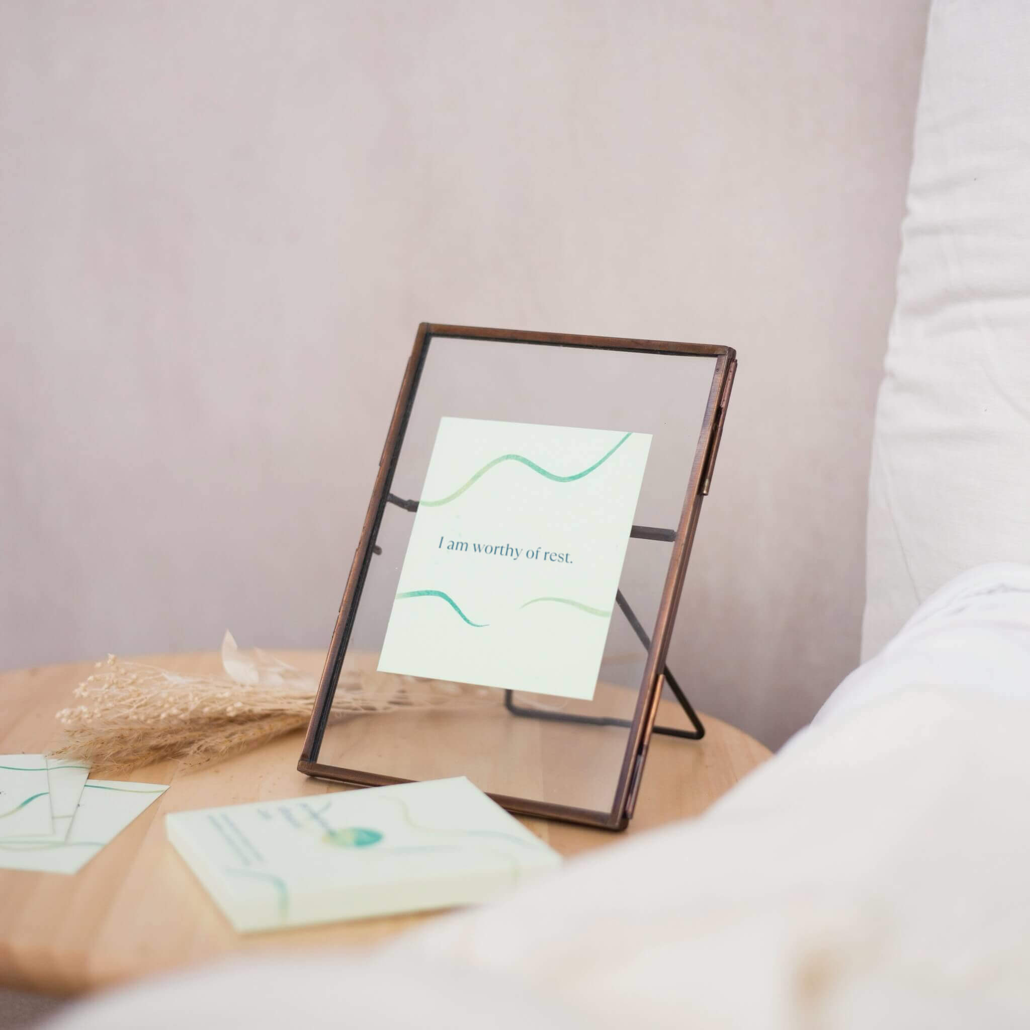 sleep affirmation card in holder