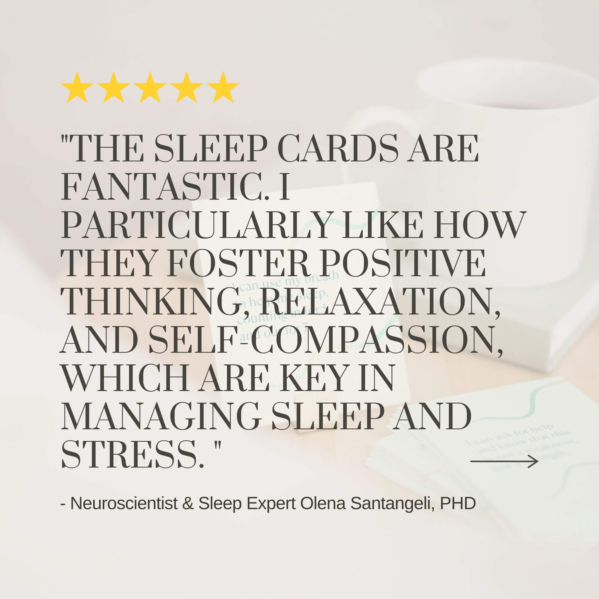 sleep affirmation card neuroscientist review
