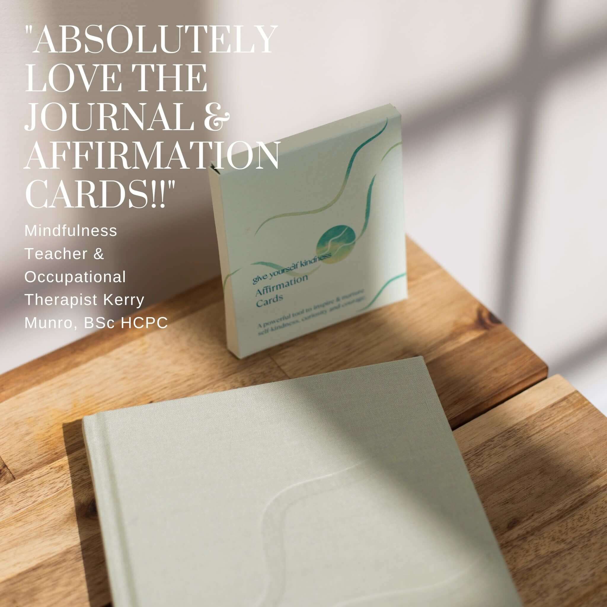 journal and affirmation cards mindfulness teacher review