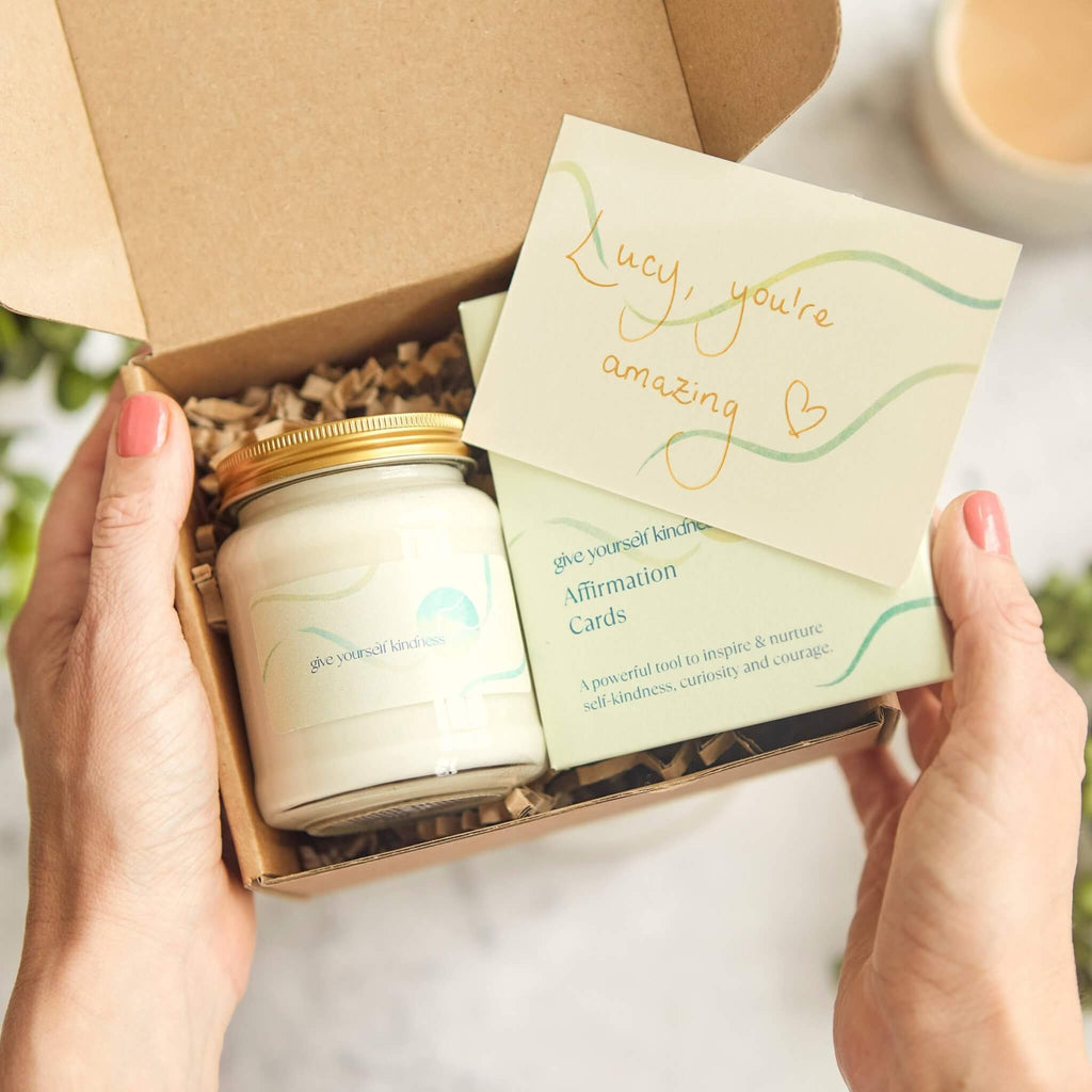 new mum wellness gift box affirmation cards