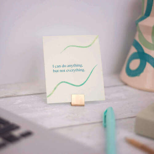 affirmation card on stand
