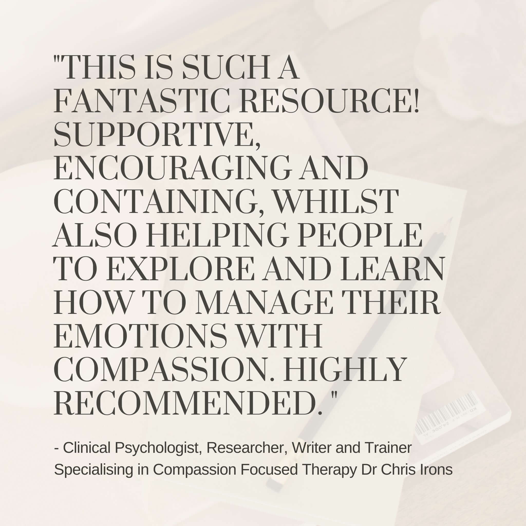 self-compassion journal dr chris irons review